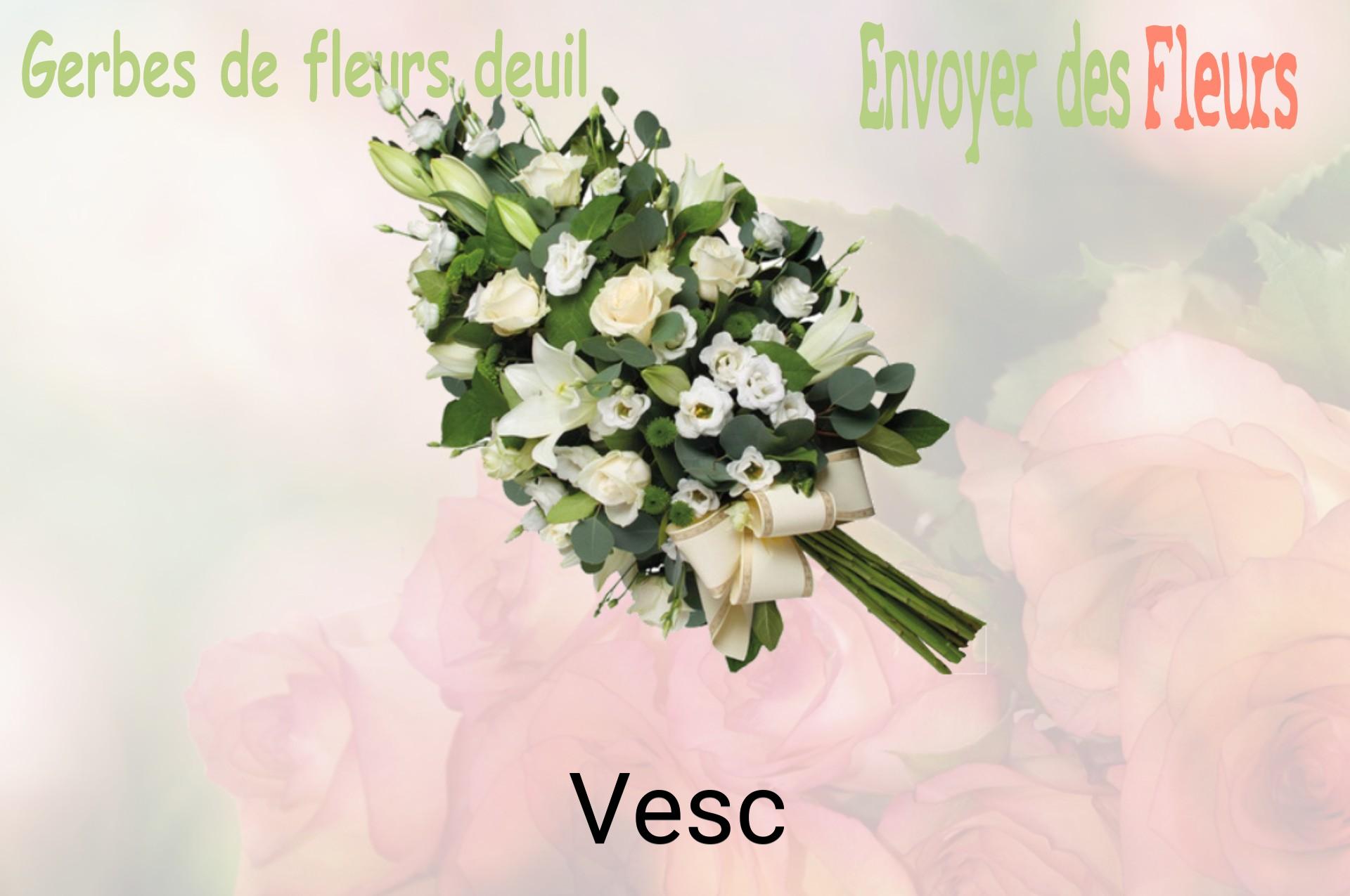Gerbe de fleurs de deuil livrée à Vesc